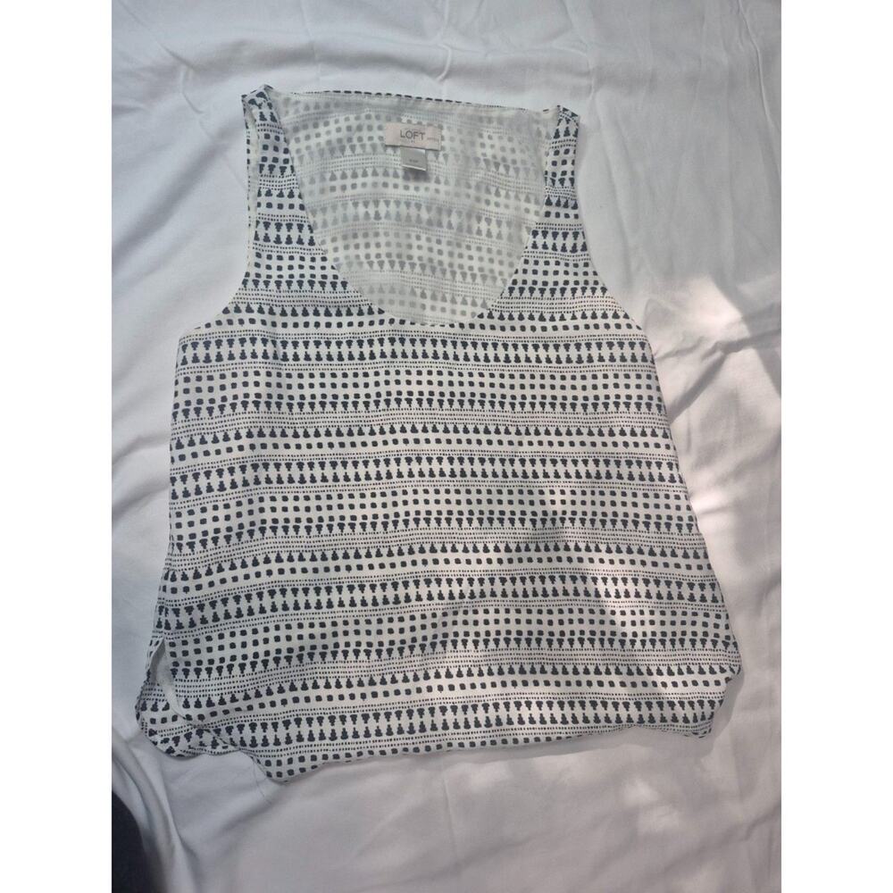 Loft Tanktop, black and white design Size XSP, Curved bottom.
